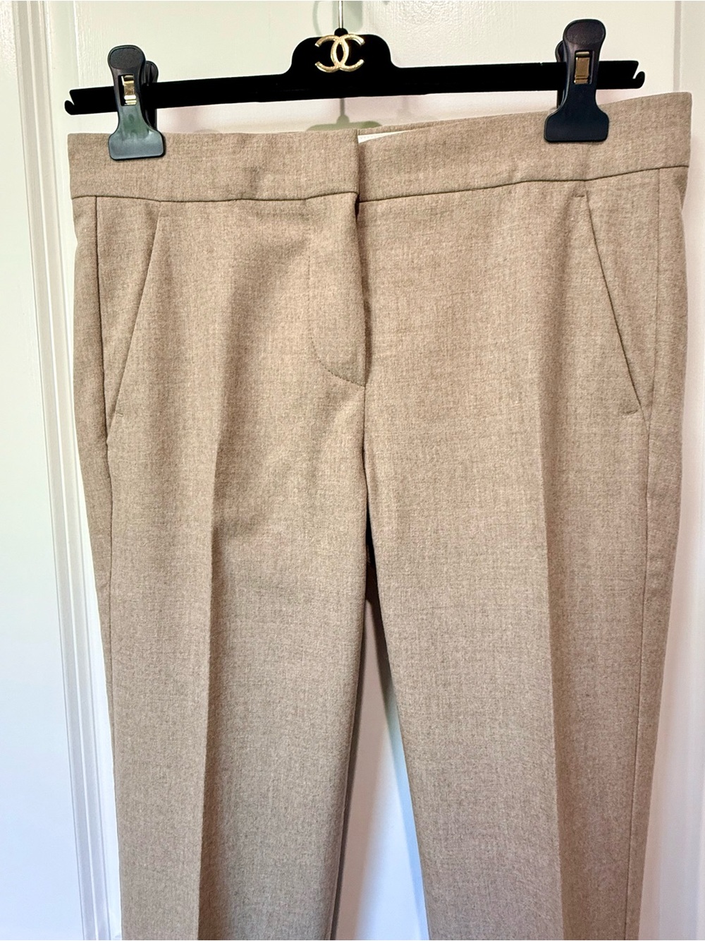 Max Mara Wool-Cashmere Slim Trousers in Beige | IT 34 / US 4 (made In Italy)
